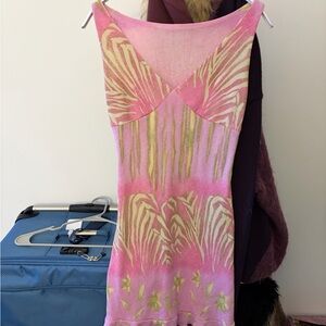 Pink and Green Patterned Dress